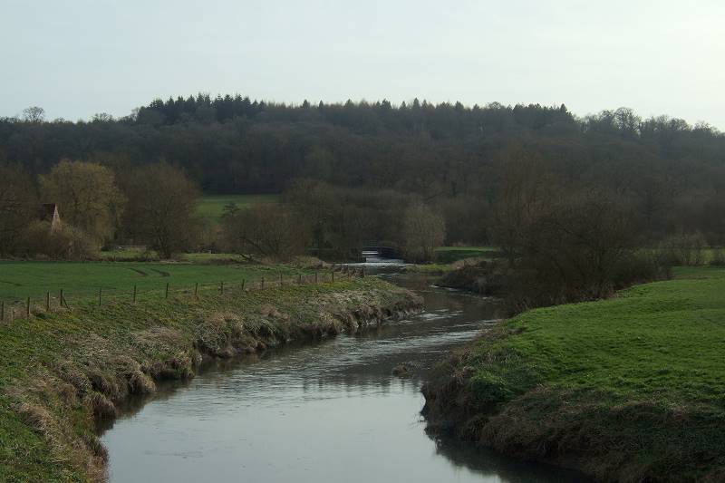 Fiddleford Mill seen from the North Dorset Trailway, Somerset & Dorset Railway, April '09.