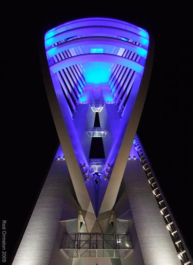 Spinnaker Tower looking upwards in November 2005.