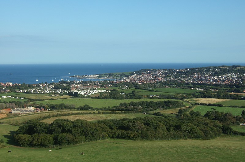 Swanage Beach seen from Ballard Down, 26th August 2007.