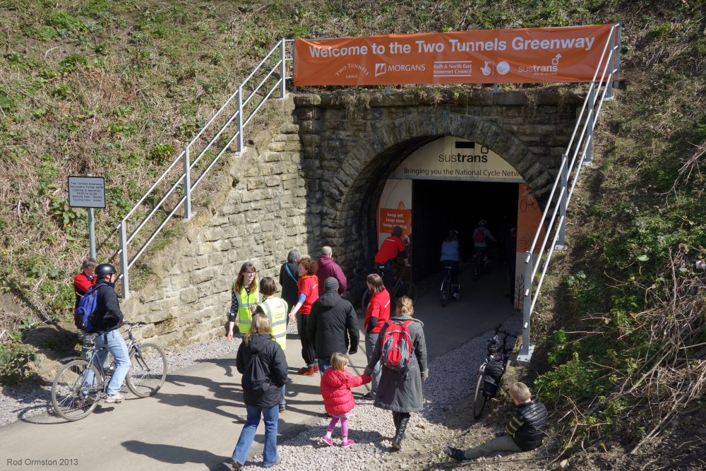 Devonshire Tunnel, west portal, 6th April 2013 - Two Tunnels Greenway opening day.